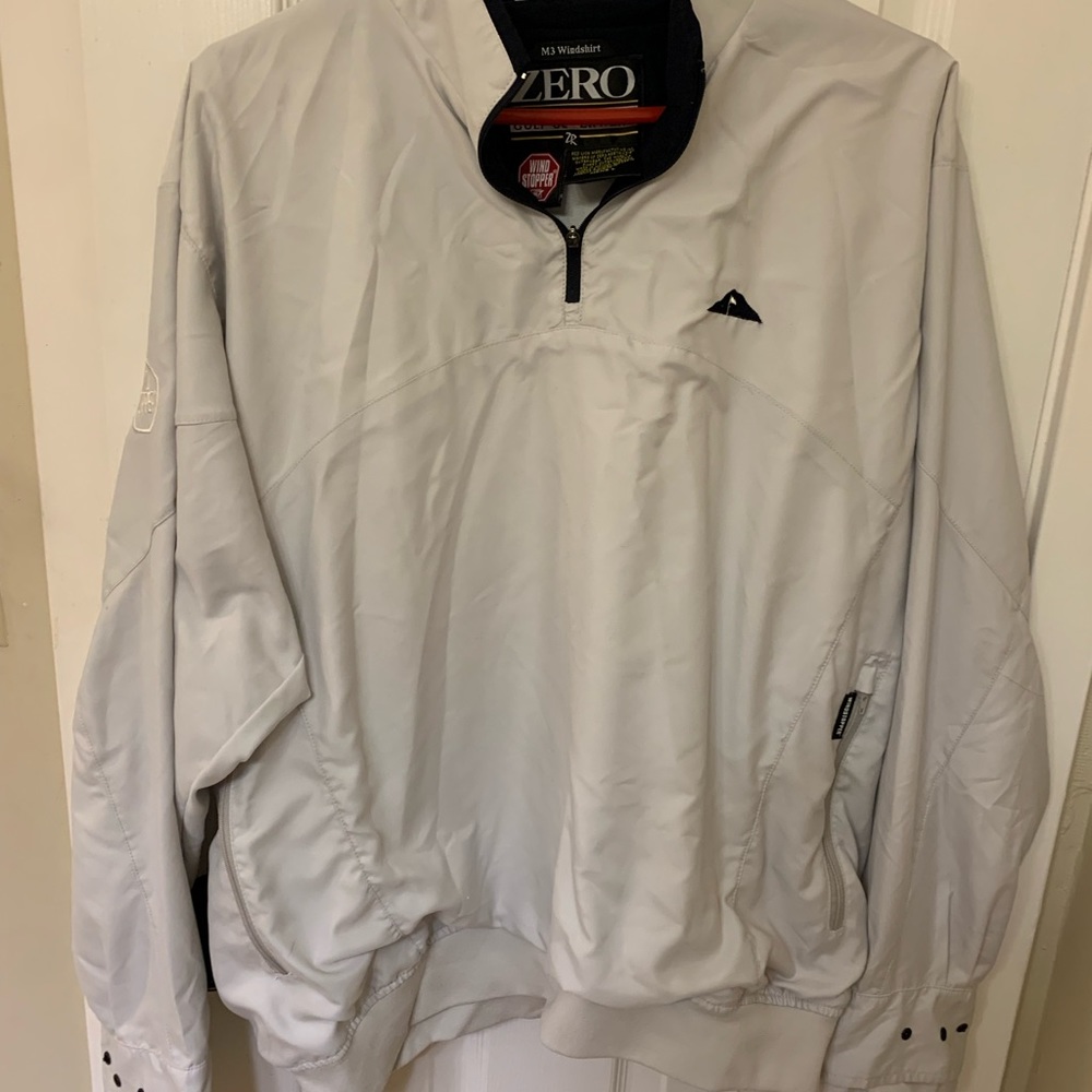 Zero Restriction Mens 1/4 Zip Windstopper Golf Jacket Large PAR flag zip pockets